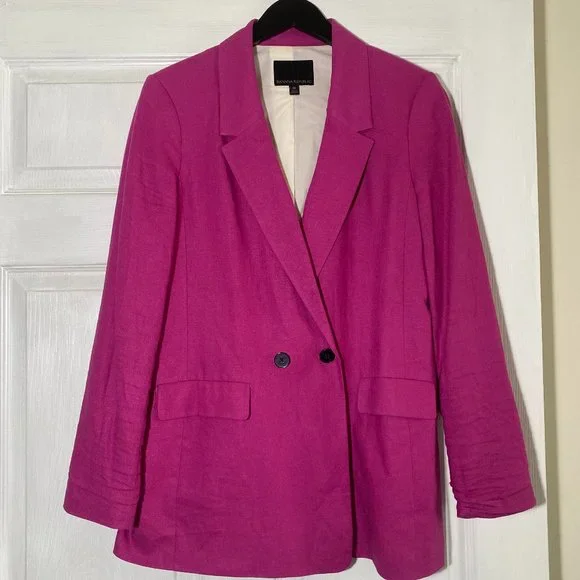 BANANA REPUBLIC Boyfriend-Fit Linen-Blend Blazer - Picture 4 of 9